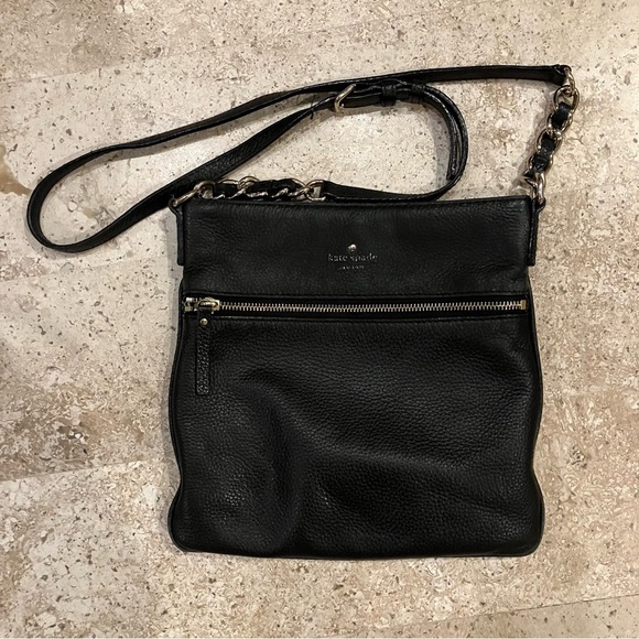 Kate Spade Cobble Hill Ellen Black Leather Adjustable Crossbody Purse Bag - Picture 3 of 14